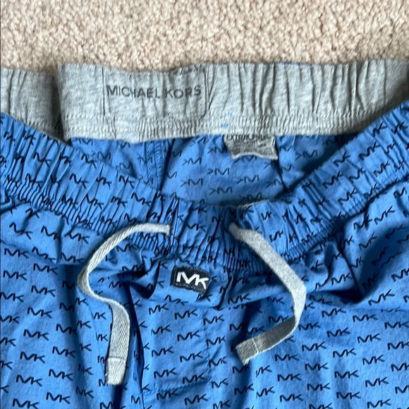 Michael Kors Blue Patterned Men's Lounge Pants - Picture 3 of 4
